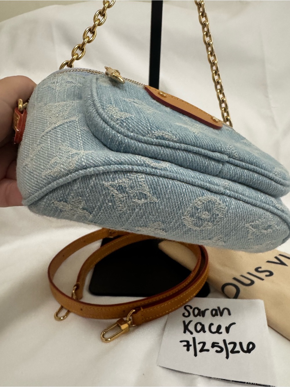Louis Vuitton Light Blue Denim Monogram Mini bum bag - Picture 5 of 13